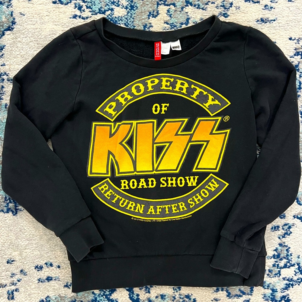 H&M Divided Kiss Women’s Sweatshirt Black Size 4 EUC